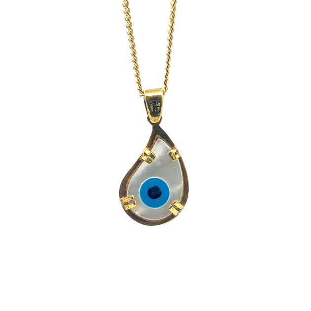 Eye pendant gold K14 and enamel