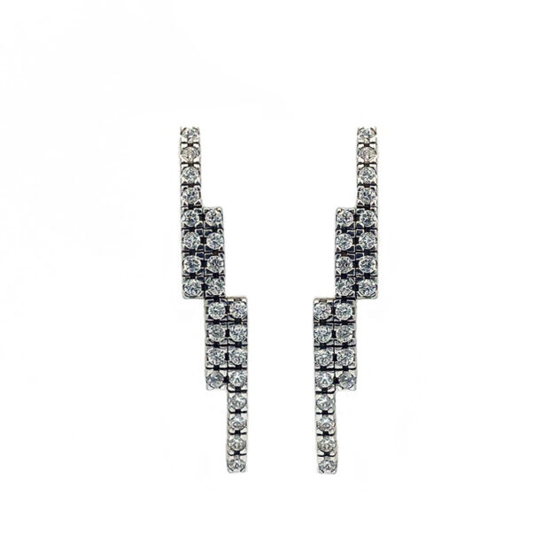Silver Earrings 925 and Zircon Stones