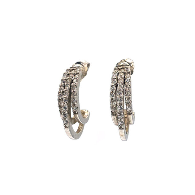 Silver Aquamarine Stone Earrings